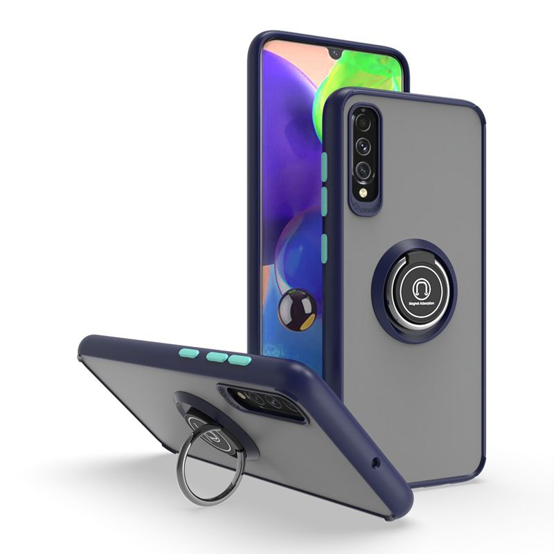 KEYSION Fashion Matte Case für Samsung A70 A50 A50S Transparenter Ringständer Stoßfeste Handyhülle für Galaxy A40 A30 SA_voghion.com