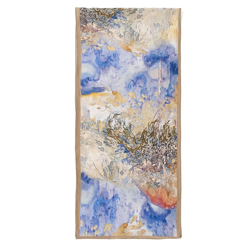 Mulberry Silk, Silk Scarf, Women's Spring/Summer 2024 Versatile Ink Halo Dyed Printed Long Shave, Sun Protection Shawl,_voghion.com