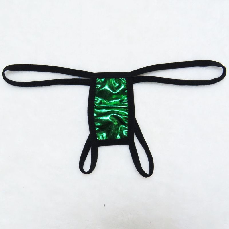 Dessous Mini Badeanzug Open-End Unterwäsche Dame Sexy T-Back Dreipunkt-Bikini Badehose Lackleder T-förmig_voghion.com