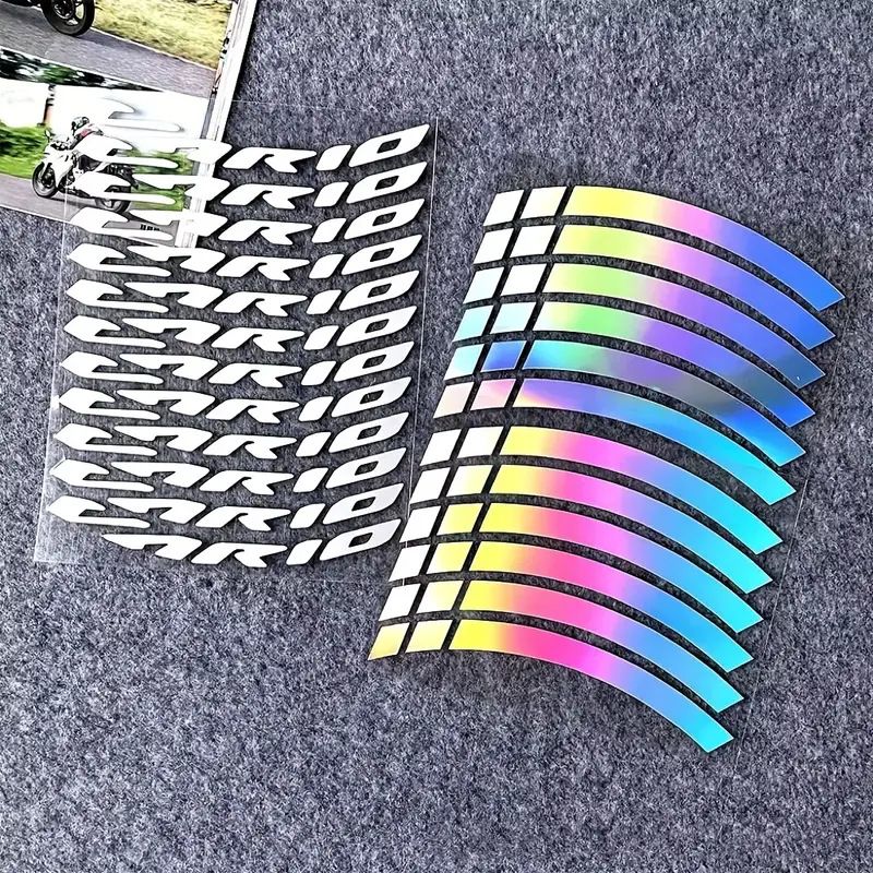 Suitable For VARIO Motorcycle 14 Inch Wheel Reflective Sti, Waterproof, Personalized, Creative, Colored Warning_voghion.com