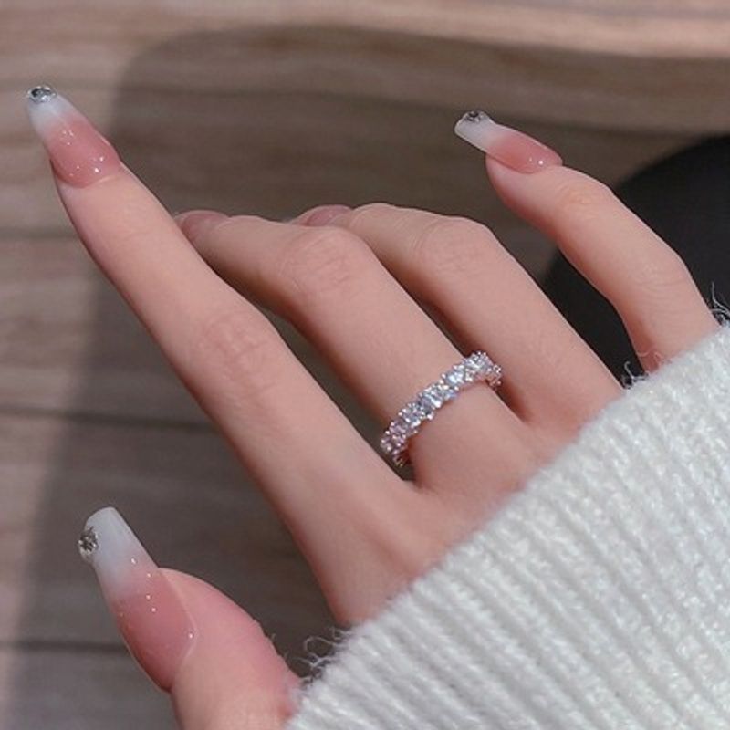 Super Flash~Light Luxury Full Zirconium Double Layer Set for Women's Instagram High end and Unique Design Exquisite Ring_voghion.com