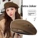 Hairy beret children's autumn and winter 2023 new face, small Maillard style fashion, bud painter hat trend_voghion.com