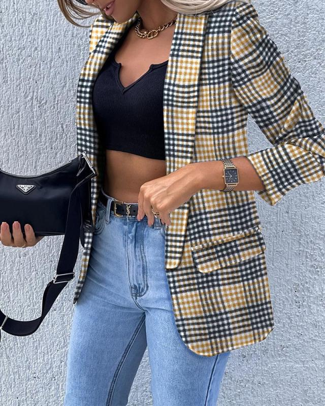 Nuovi abiti stampati da donna autunno e inverno con ampi risvolti e maniche lunghe_voghion.com