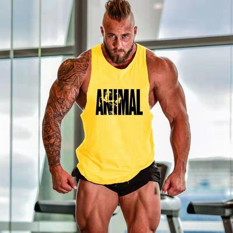 Men's Clothing Sports Muscle Waistcoat Training Sleeveless T Shirt Trendy Casual Loose Fitness Clothes Vest_voghion.com