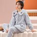 Warm And Comfortable Pajamas Women's Autumn And Winter Fleece Thickened Loungewear Set_voghion.com