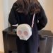 Borsa a tracolla con teschio di Halloween – Mini borsa rotonda in stile gotico per donne e adolescenti, morbida borsa a tracolla in PU con chiusura a cerniera_voghion.com
