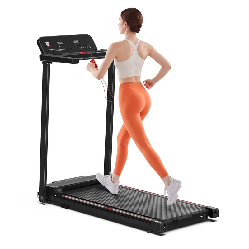 Electric Treadmill, Folding Home Treadmill Up to 12 km/h with LED Display and App Control, Compact Walking Pad for Home and Office, Supports 120 kg_voghion.com