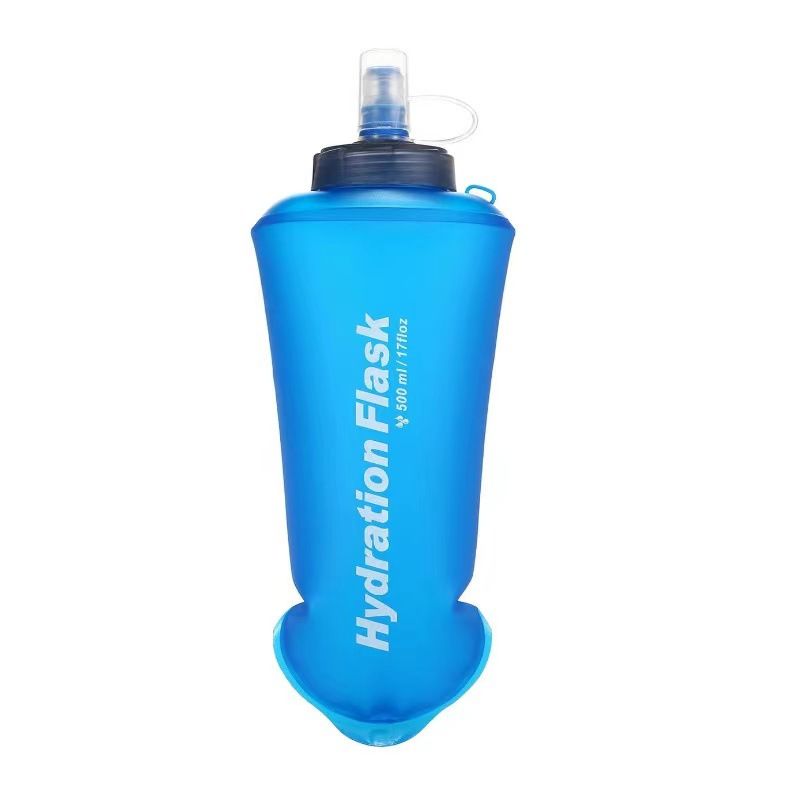 Foldable food grade portable folding 500ml outdoor bag, sports mountaineering off-road soft water kettle_voghion.com