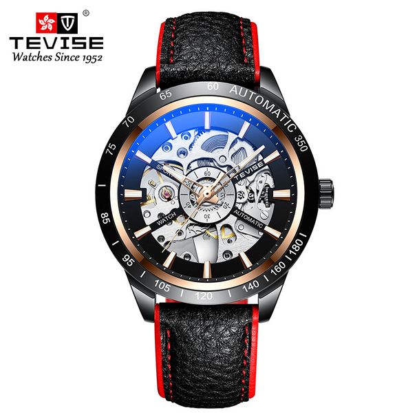 TEVISE meeste automaatne mehaaniline käekell Tourbillon mood meeste vöökell T868_voghion.com
