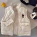 Colete infantil para outono e inverno, blusa casual acolchoada de algodão com lã e reforço, quente para meninos e meninas, roupa infantil de inverno_voghion.com
