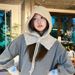 Écharpe d'automne et d'hiver pour femmes, cagoule coréenne, protection des oreilles en laine tricotée intégrée, chapeau Lei Feng_voghion.com