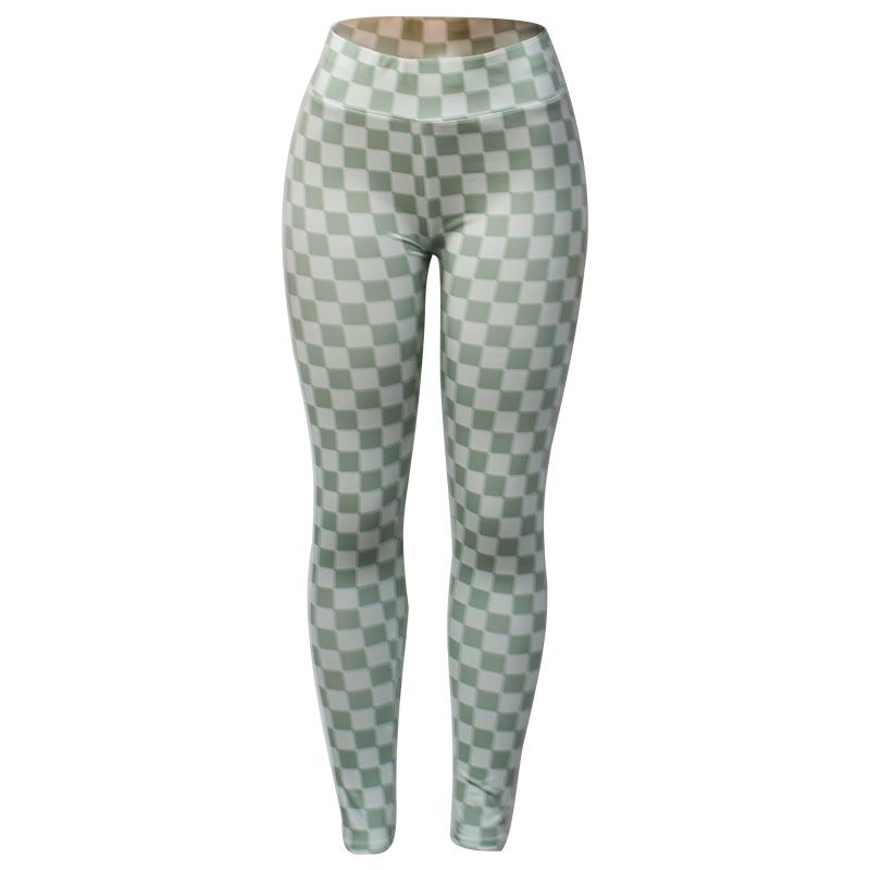 Neue heiße verkaufende Checker Sports Sexy Fitness Running mit Lift High Elastic Peach Hip Nude Yoga Pants_voghion.com