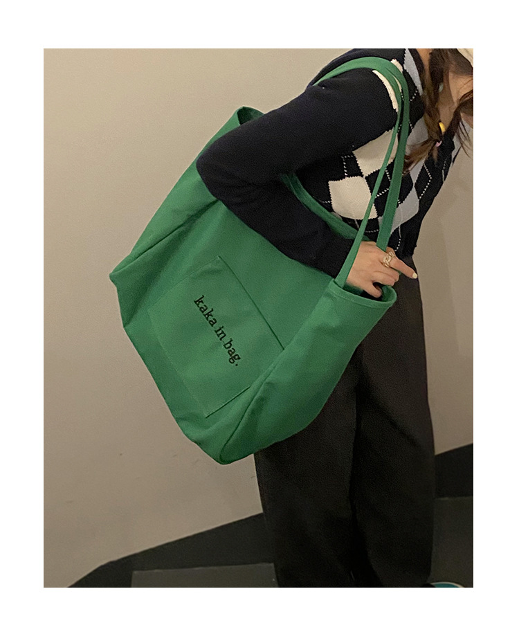Casual Neue Flut Mode Kreative Personalisierte Einfache Reine Farbe Vielseitig Leinwand frauen Super Kapazität Einkaufstasche Tote Tasche_voghion.com