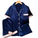 Women's Sleepwears Solid Color Thin Short Sleeved Home Clothes Simple Leisure Suit Real Shot_voghion.com