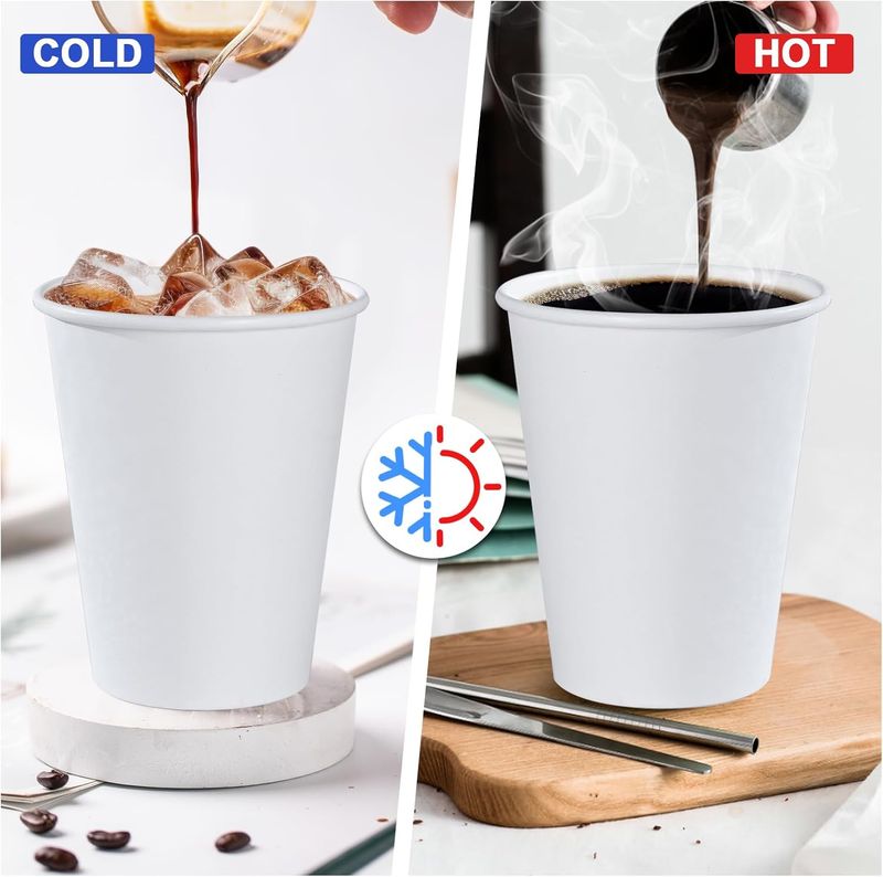 Bicchieri da caffè monouso in carta Choiceness da 12 once - Per bevande calde/fredde (340 ml)_voghion.com