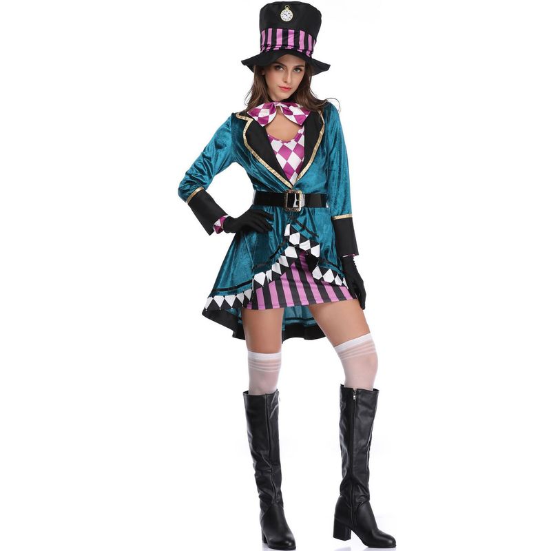 Women's clothing M-XL Large Size Halloween Alice Witch Suit Costume Playing Circus Magician Stage Costume_voghion.com