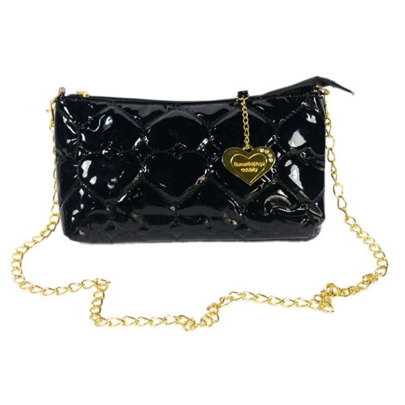 [Laura Favor] Fashion Black Love Leatherette Satchel Bag Handbag Purse Shoulder Bag_voghion.com