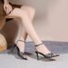 Women's Rhinestone Strappy Stiletto Sandals - Pointed Toe Open Toe High Heels_voghion.com