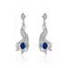 Orecchini lunghi con foglie cave antiche S925 in argento con borchie rosse e blu_voghion.com