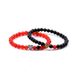 Stainless Steel Peach Heart Bracelet - Red Agate Couple Set, Matching Beaded Jewelry For Men & Women_voghion.com