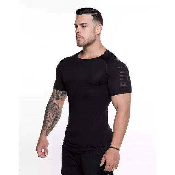 Fitness T-Shirt Summer Base Layer Sweatshirt Sports Training Men's Elastic Quick-Dry Short Sleeve Compression Shirt For_voghion.com