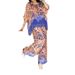 Women's Clothing fashion printed round neck loose wide leg pants casual two piece suit_voghion.com