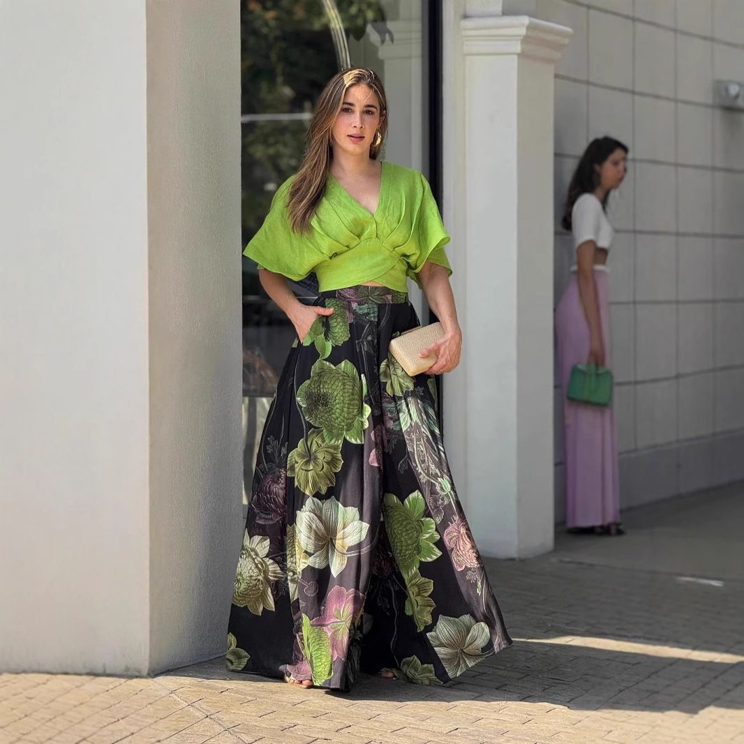 Women's Clothing Retro Summer Fashion Print Long Skirt Niche_voghion.com