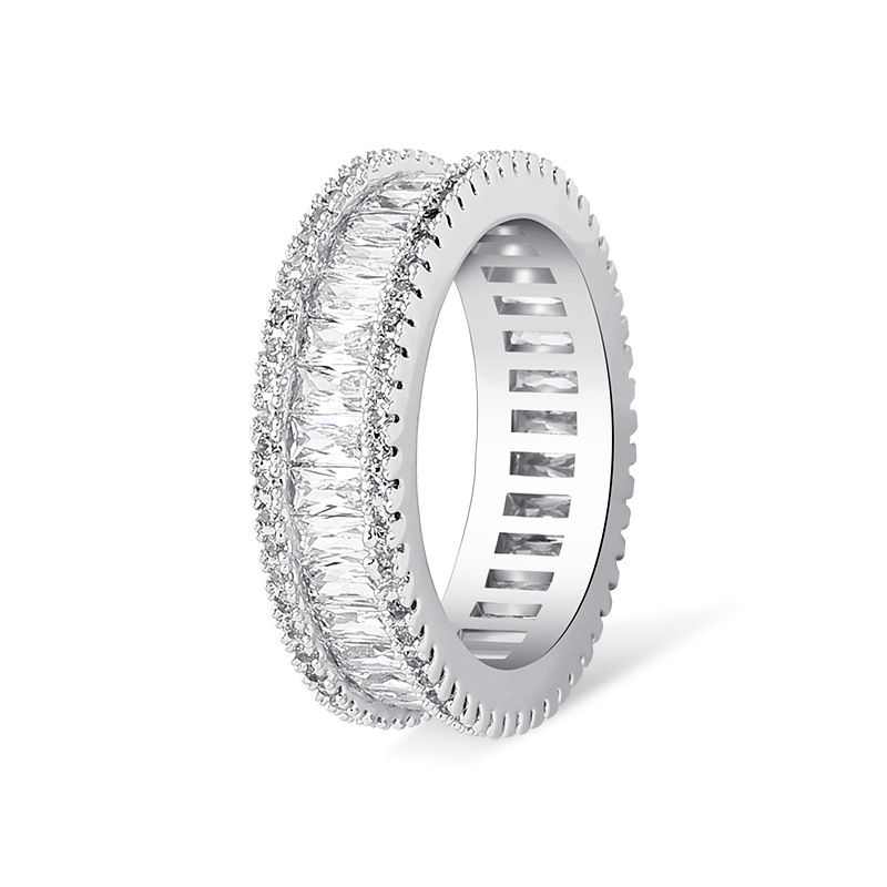 INS Trendy Men And Women's Square Zircon Ring With Full Diamond Shot Selling Hip Hop Jewelry_voghion.com