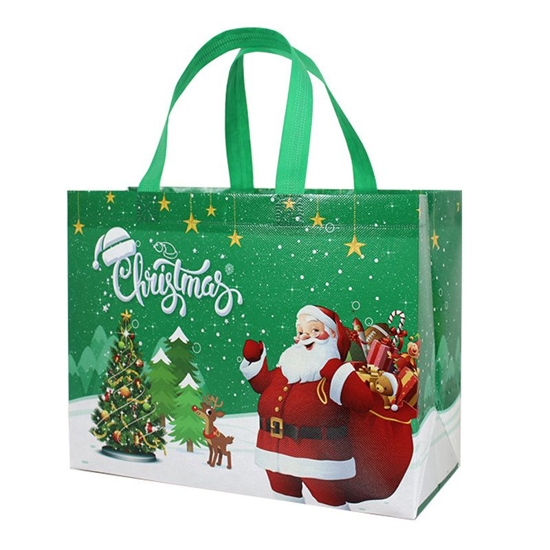 3pcs Christmas Gift Bag, Christmas Tote, Medium Festive Gift Bag With Handle, Reusable Non Woven Shopping Bag For Christmas Party, New Year Shopping 1_voghion.com