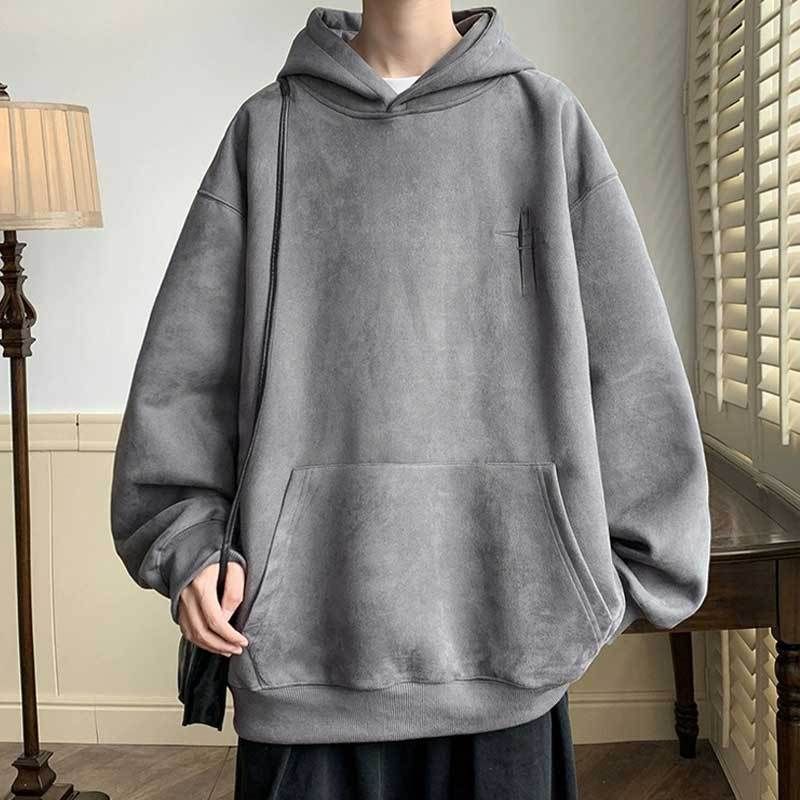 New men's hooded sweatshirt, men's spring and autumn thick loose casual jacket, men's clothing_voghion.com