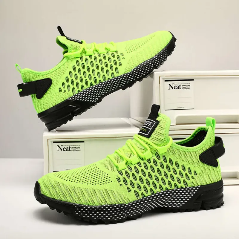 Sportliche Sneaker, lässige Schnürschuhe, atmungsaktives Mesh-Gewebe, leichte, einfarbige Laufschuhe für Herren, Ddmysaturn_voghion.com