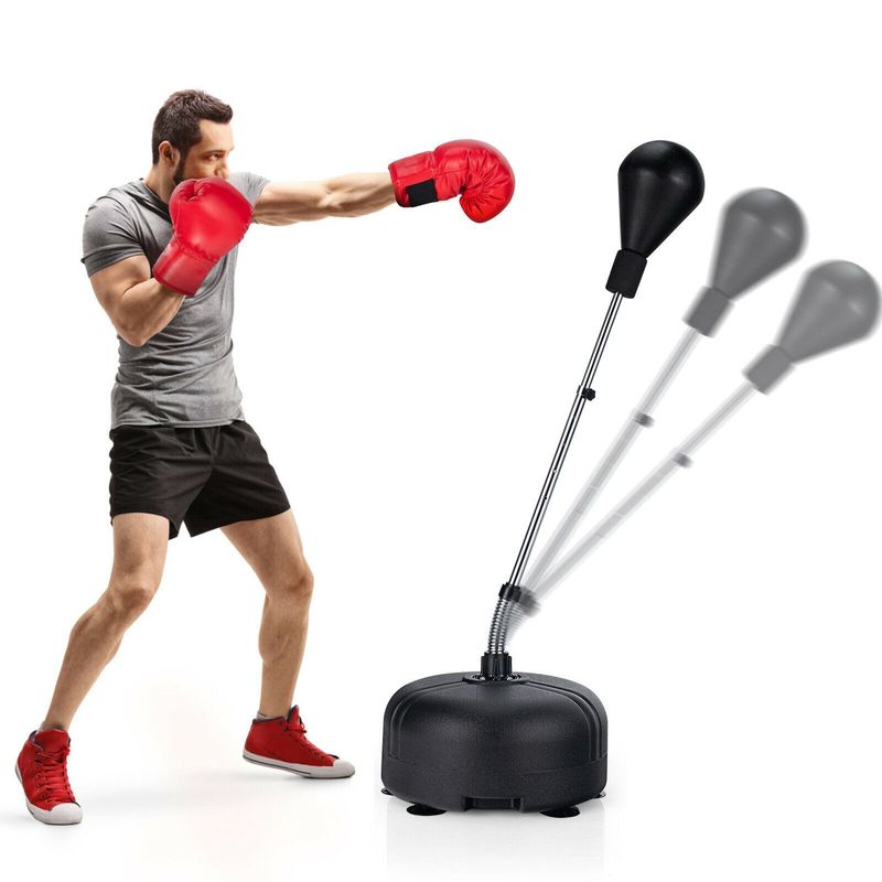 Freestanding Punching Bag with Stand Boxing Gloves for Adult Kids Adjustable_voghion.com