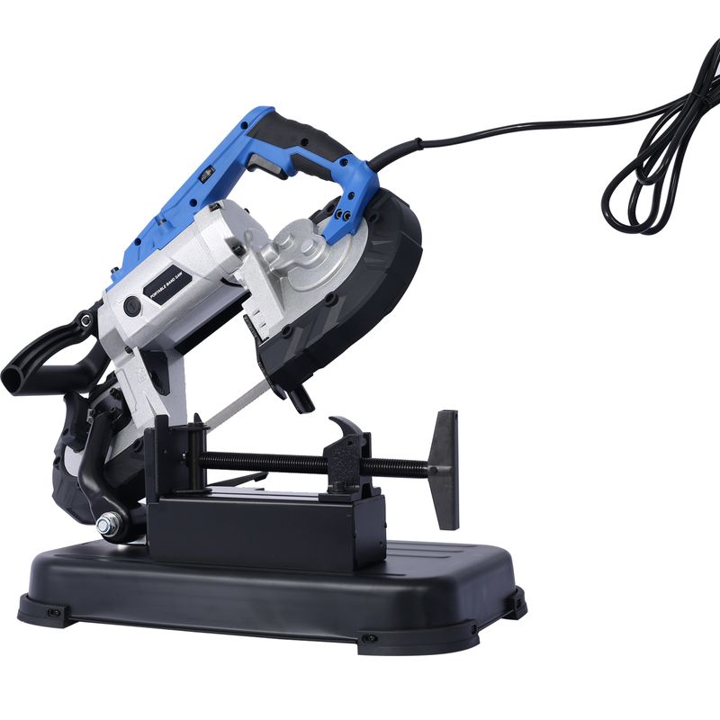 High-Performance Portable Band Saw with Removable Stainless Steel Base, 45°-90° Cutting, 10A 1100W Motor, 5-inch Depth Cut,_voghion.com