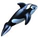 Inflatable Black Dolphin Large Whale Pool Ride-On Toy For Children And Adults Swimming Ring Water Float_voghion.com
