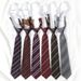 Tie College Style JK Female Lazy No-Knot Brown Striped Decorative Burgundy DK Shirt Men's Casual_voghion.com