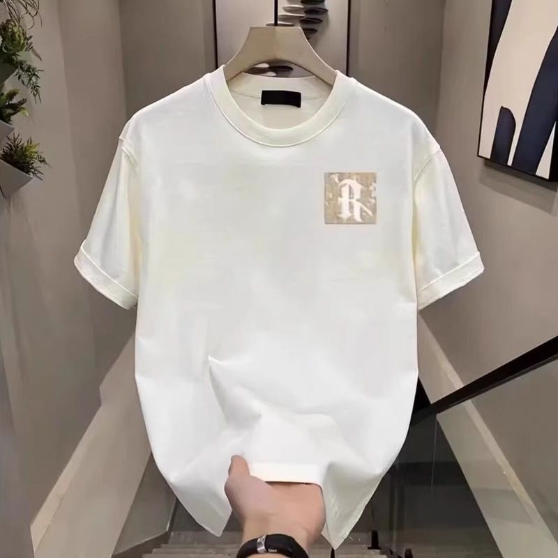 T-shirt à manches courtes de marque tendance pour hommes, nouvelle tendance d'été 2025, impression de lettres, haut ample et polyvalent_voghion.com