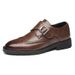 Geeignet für alle Jahreszeiten. Neue Herbst-Business-Formal-Leder-Herren-Jugend-Vielseitige trendige Mode-Brogue-Slip-On-Schuhe_voghion.com