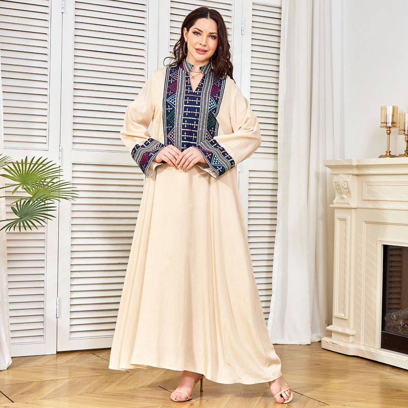 Nieuwe islamitische Dubai Robe-stijl losse splitkralen banketjurk_voghion.com