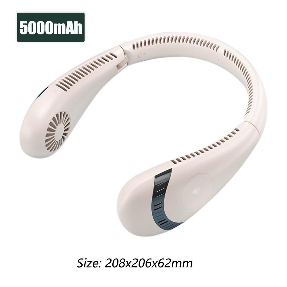 Νέος ανεμιστήρας με κορδόνι λαιμού, πτυσσόμενος καλοκαιρινός αέρας ψύξης USB, επαναφορτιζόμενος ανεμιστήρας με κορδόνι λαιμού χωρίς πτερύγια για αθλητικό τρέξιμο_voghion.com