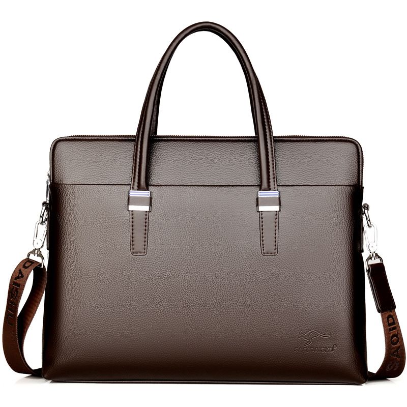Men's Handbags Bag New Pu Leather Handbag Casual Shoulder Bag Horizontal Business Messenger Bag_voghion.com