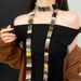 Colorful Niche Knitted Thin Scarf For Women Summer Harajuku Style Fashionable Versatile Narrow Neck Warmer_voghion.com