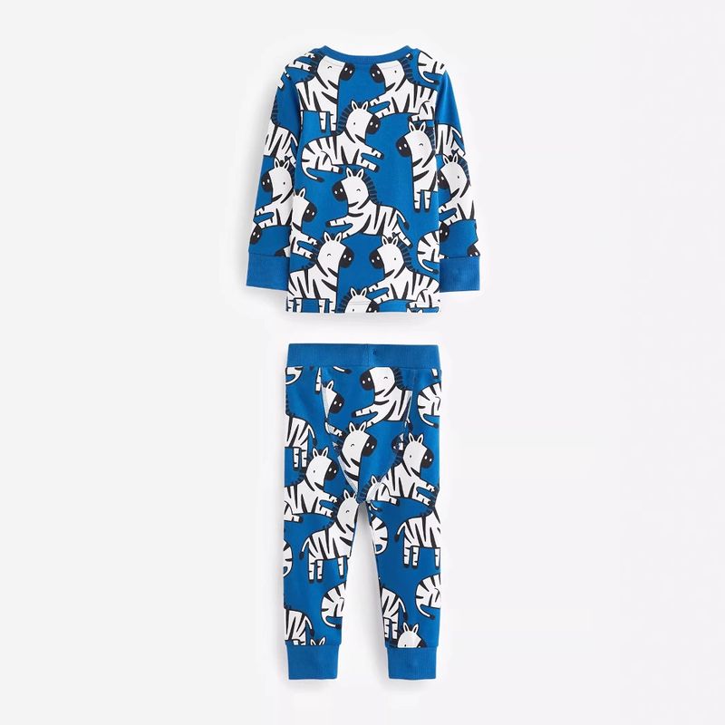 Children's Spring And Autumn Boys' New 2 7 Cotton Suits Air Conditioned Clothes Zebra Round Neck Long Sleeved Children's Home Clothes Two Piece Suit_voghion.com