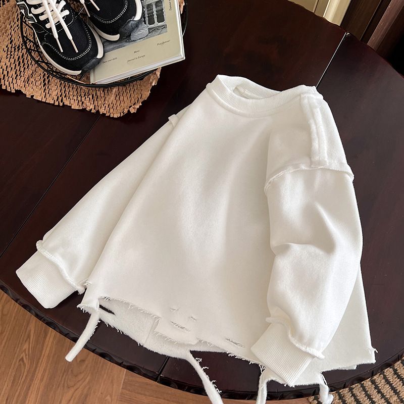 Moletom estiloso para meninos e mães, peça única de lã para crianças pequenas e médias, além de lã e roupas grossas de inverno_voghion.com