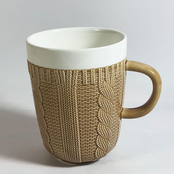 Water Mug Wool Thread Coffee High Temperature Resistant Ceramic Cup White Porcelain_voghion.com