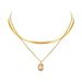 Women's Double Layered Snake Chain Pendant Necklace - Elegant Stackable Set, Fashionable Bohemian Style Women's Accessories_voghion.com