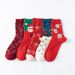 Calcetines navideños de lana para mujer, calcetines de tubo mediano con diseño de ciervo japonés, calcetines de otoño e invierno para mujer, caja de regalo_voghion.com