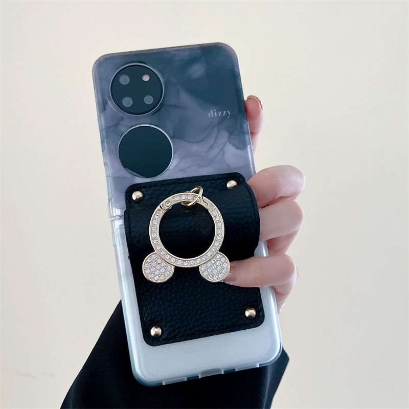 Pink blooming wrist strap ring for Huawei p50 pocket folding screen phone case pocket 2 Drop-resistant shell_voghion.com