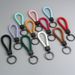 Braided Leather Cord Key Chain Zinc Alloy Button-end Key Ring Ring Car Key Hanging Accessory_voghion.com
