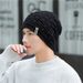 Hat versatile plush sweater autumn winter men's trendy cycling windproof and warm knitted with added label skiing hat_voghion.com