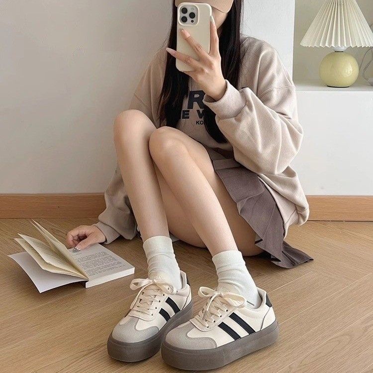 Damskor Dexun Sneaker Retro Mångsidig Tjock Botten Daglig Casual Affärsskola Student Sportskor Semester Promenadsko_voghion.com